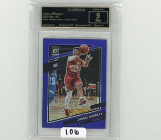 Jamal Murray - 2021 Panini Donruss Optic - Purple Prizm Graded CC&G Mint 9
