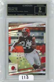 Nick Chubb - 2022 Panini Prestige Xtra Points - Astral Graded CC&G Mint 9