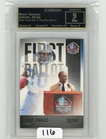Barry Sanders - 2022 Panini Score Hall of Fame First Ballot Graded CC&G Mint 9