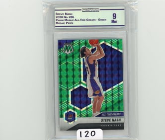Steve Nash - 2020 Panini Mosaic All-Time Greats - Green Mosaic Prizm Graded CC&G Mint 9