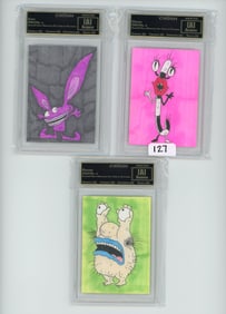 Lot of 3 CC&G Graded Aaahh!!! Real Monsters Art Cards by Eleyndra