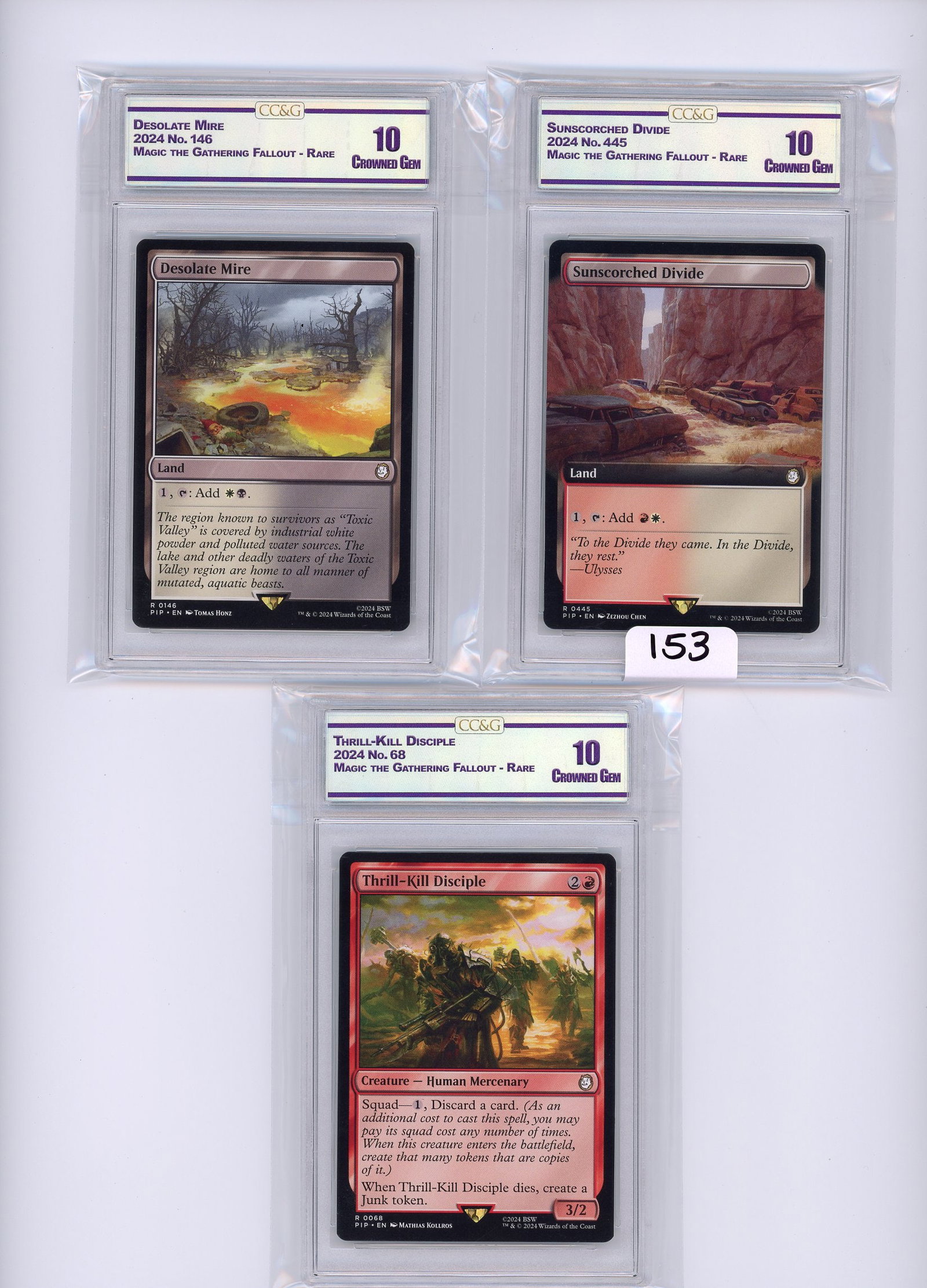 Lot of 3 CC&G Graded Magic the Gathering Fallout - Rare cards: Lot of 3 CC&G Graded Magic the Gathering Fallout - Rare cards