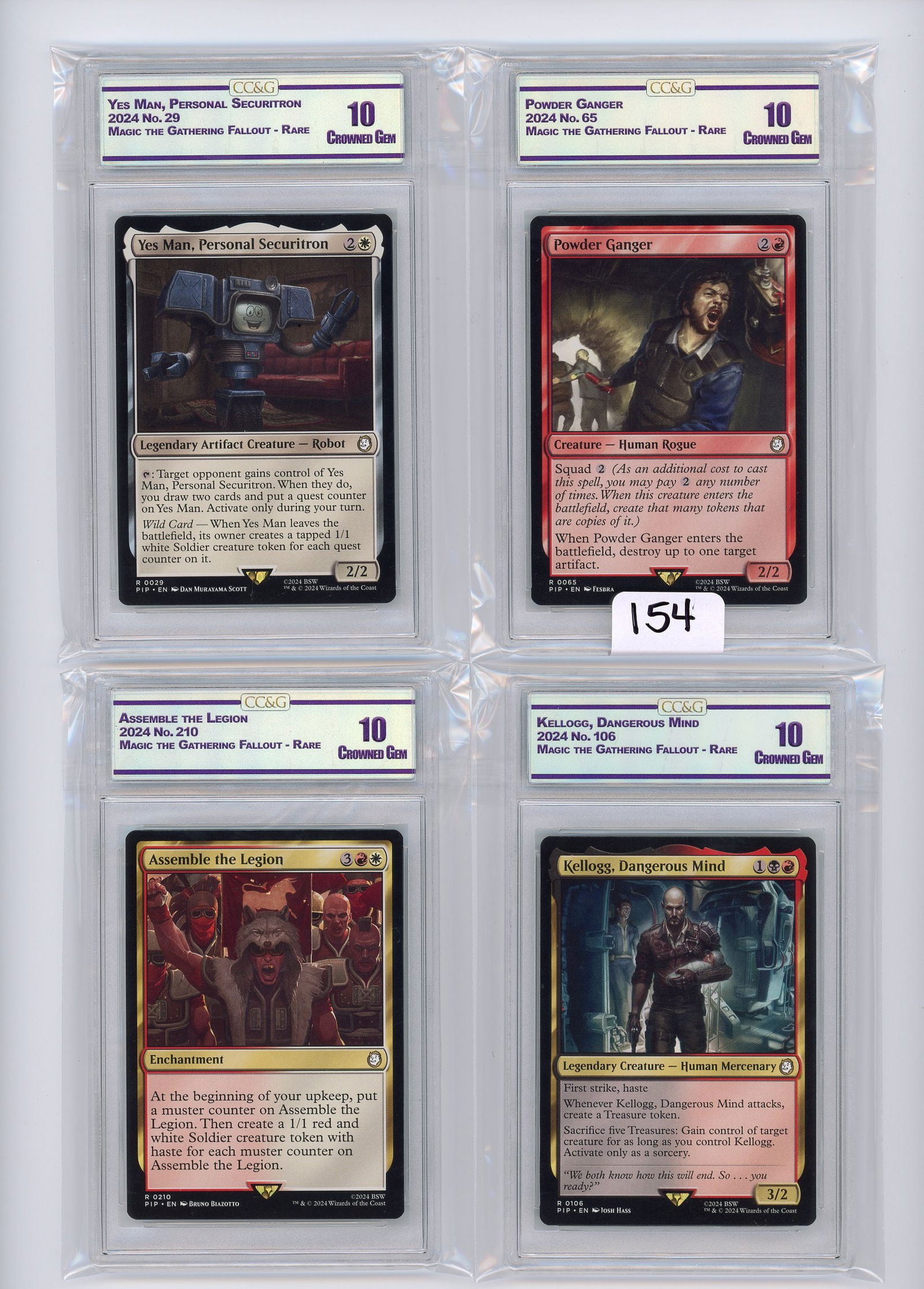 Lot of 4 CC&G Graded Magic the Gathering Fallout - Rare cards (1 of 1)