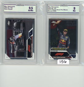Lot of 2 CC&G Graded Topps Chrome Max Verstappen cards