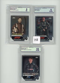 Lot of 3 CC&G Graded Topps Chrome Formula 1/Formula 2 cards