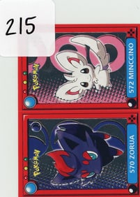 Zorua/Minccino - 2022 Pokemon Pokedex 2 Sticker - Silver Foil