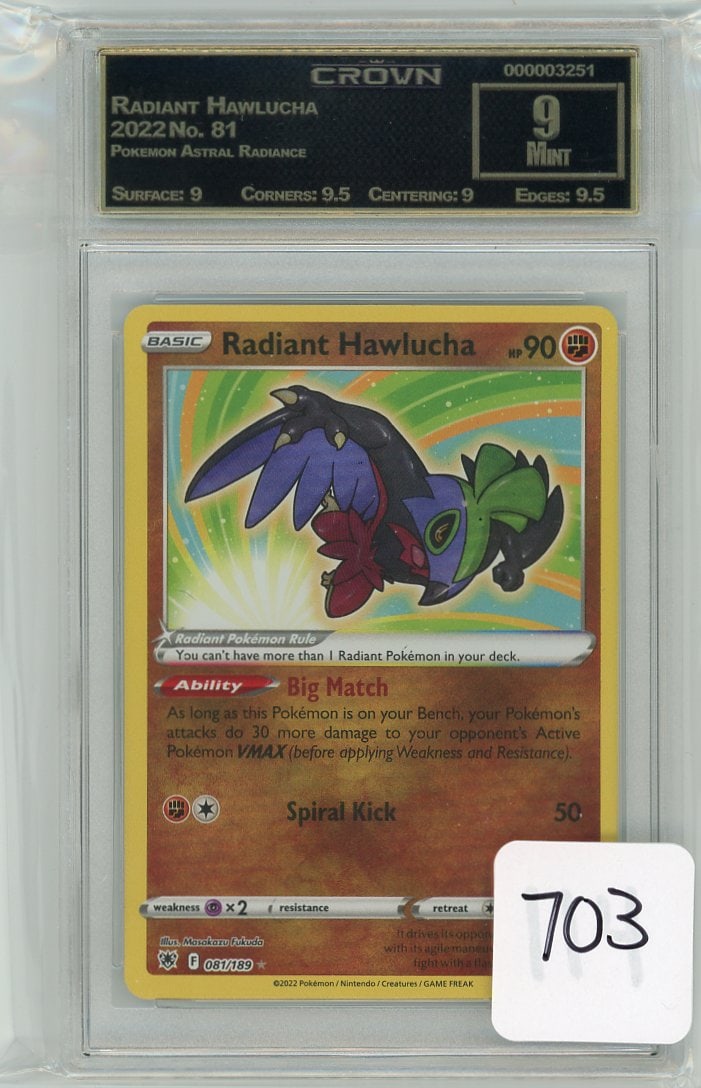 Radiant Hawlucha - 2022 Pokemon Astral Radiance CC&G Graded Mint 9 (1 of 1)