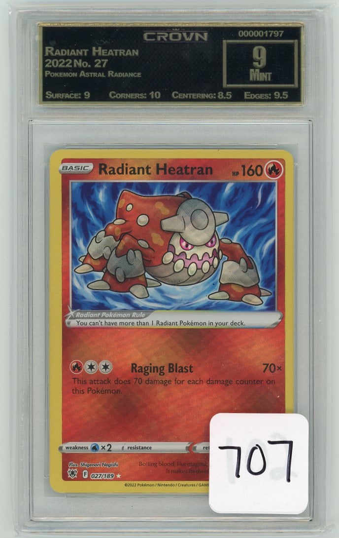 Radiant Heatran - 2022 Pokemon Astral Radiance CC&G Graded Mint 9: Radiant Heatran - 2022 Pokemon Astral Radiance CC&G Graded Mint 9