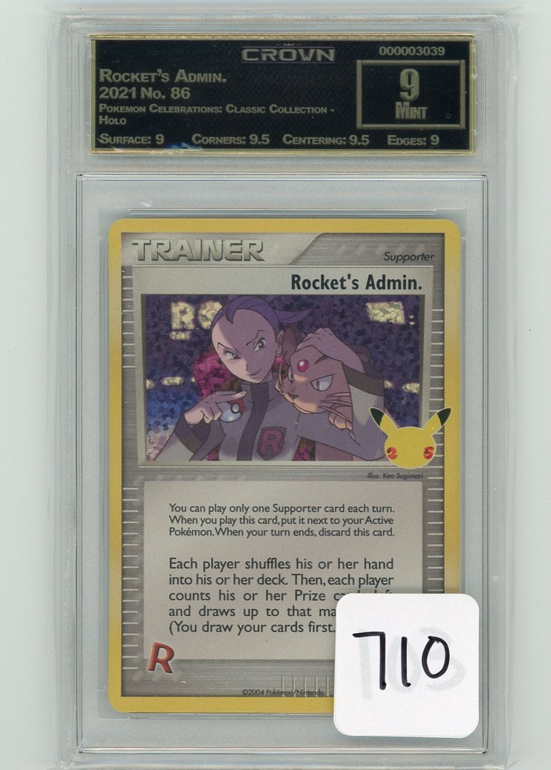 Rocket's Admin. - 2021 Pokemon Celebrations: Classic Collection - Holo CC&G Graded Mint 9 (1 of 1)