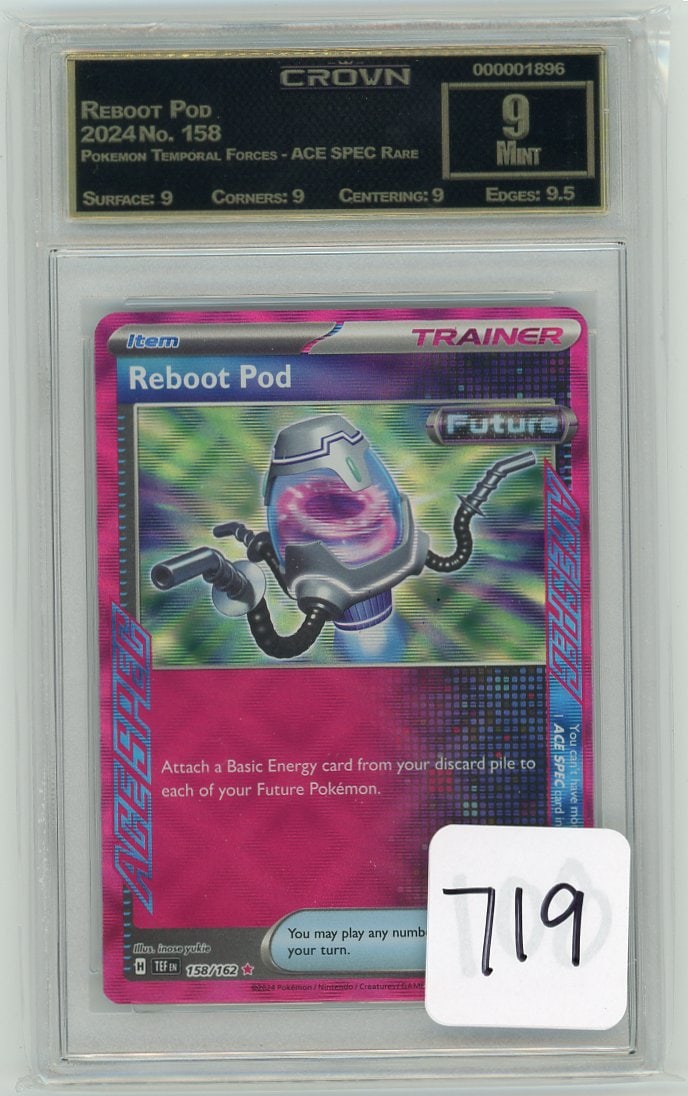 Reboot Pod - 2024 Pokemon Temporal Forces - ACE SPEC Rare CC&G Graded Mint 9: Reboot Pod - 2024 Pokemon Temporal Forces - ACE SPEC Rare CC&G Graded Mint 9
