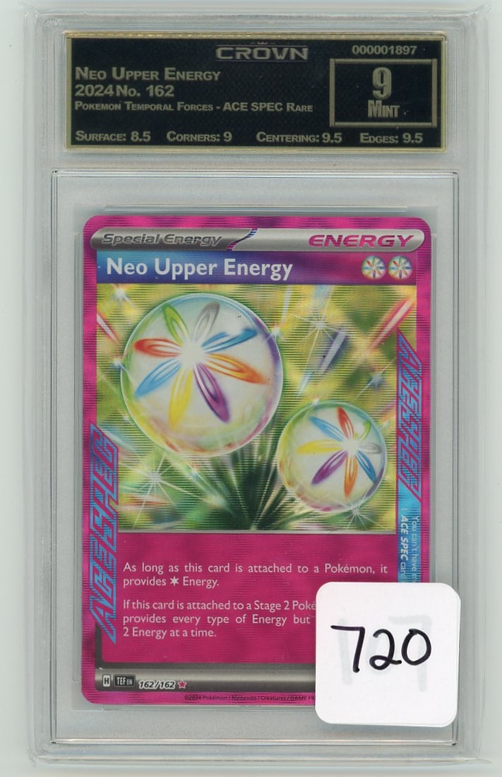 Neo Upper Energy - 2024 Pokemon Temporal Forces - ACE SPEC Rare CC&G Graded Mint 9: Neo Upper Energy - 2024 Pokemon Temporal Forces - ACE SPEC Rare CC&G Graded Mint 9