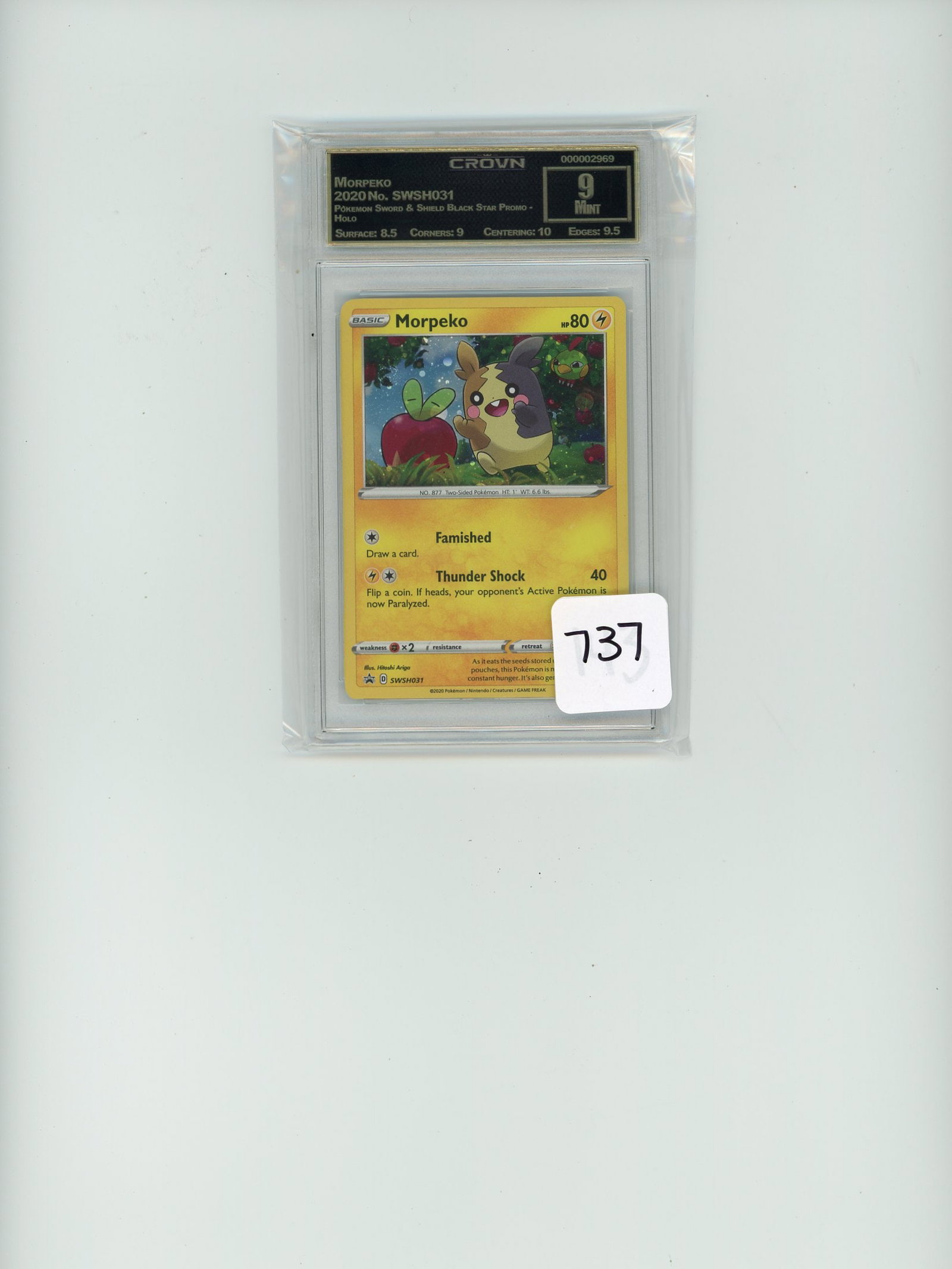 Morpeko - 2020 Pokemon Sword & Shield Black Star Promo - Holo CC&G Graded Mint 9: Morpeko - 2020 Pokemon Sword & Shield Black Star Promo - Holo CC&G Graded Mint 9