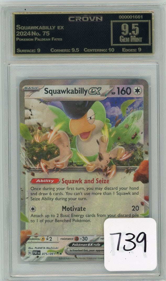 Squawkabilly ex - 2024 Pokemon Paldean Fates CC&G Graded Gem Mint 9.5 (1 of 1)