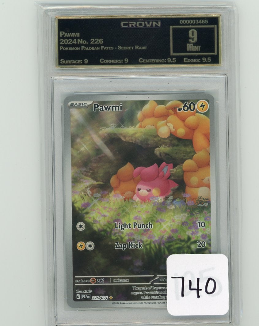 Pawmi - 2024 Pokemon Paldean Fates - Secret Rare CC&G Graded Mint 9: Pawmi - 2024 Pokemon Paldean Fates - Secret Rare CC&G Graded Mint 9