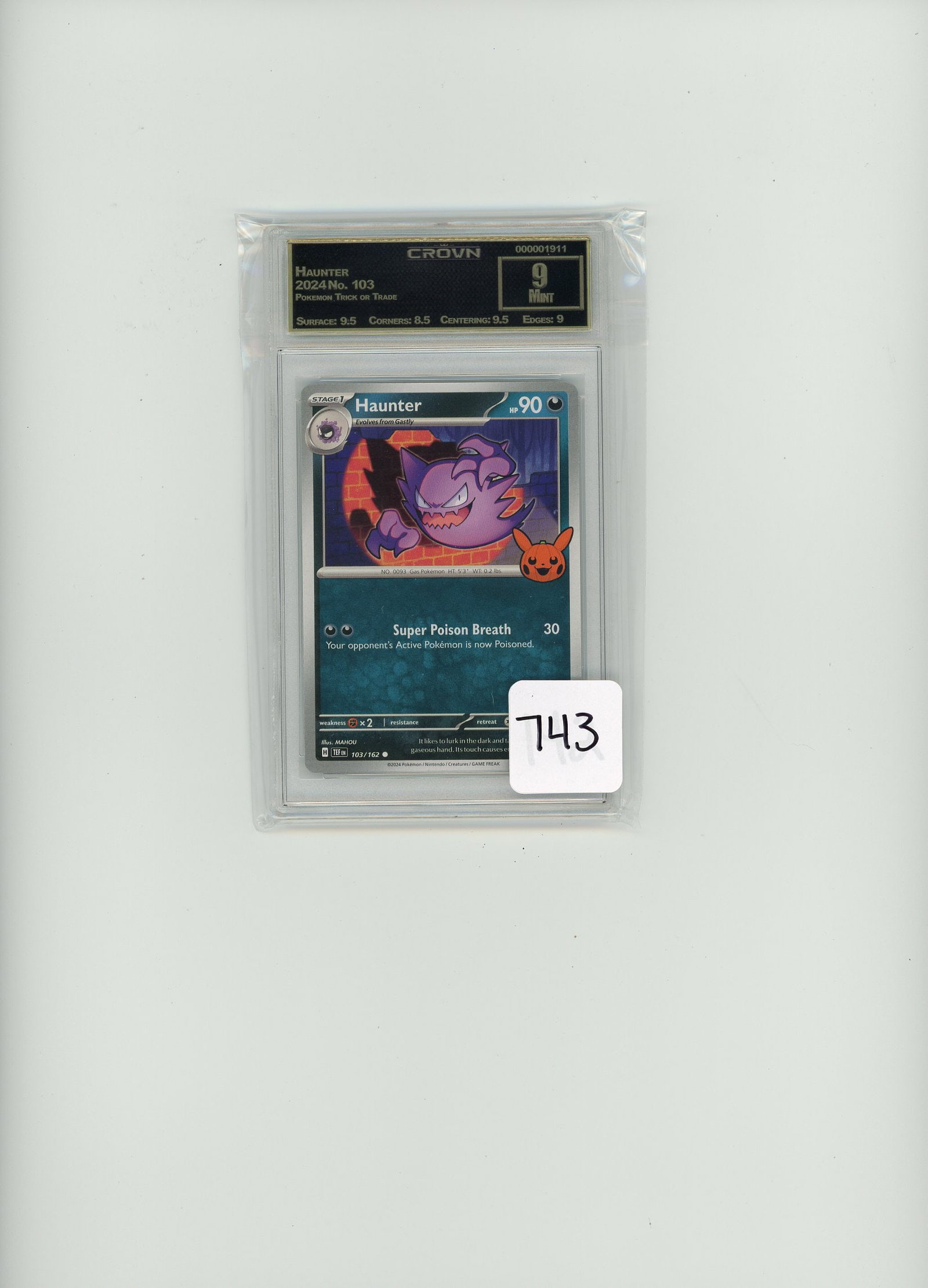 Haunter - 2024 Pokemon Trick or Trade CC&G Graded Mint 9: Haunter - 2024 Pokemon Trick or Trade CC&G Graded Mint 9