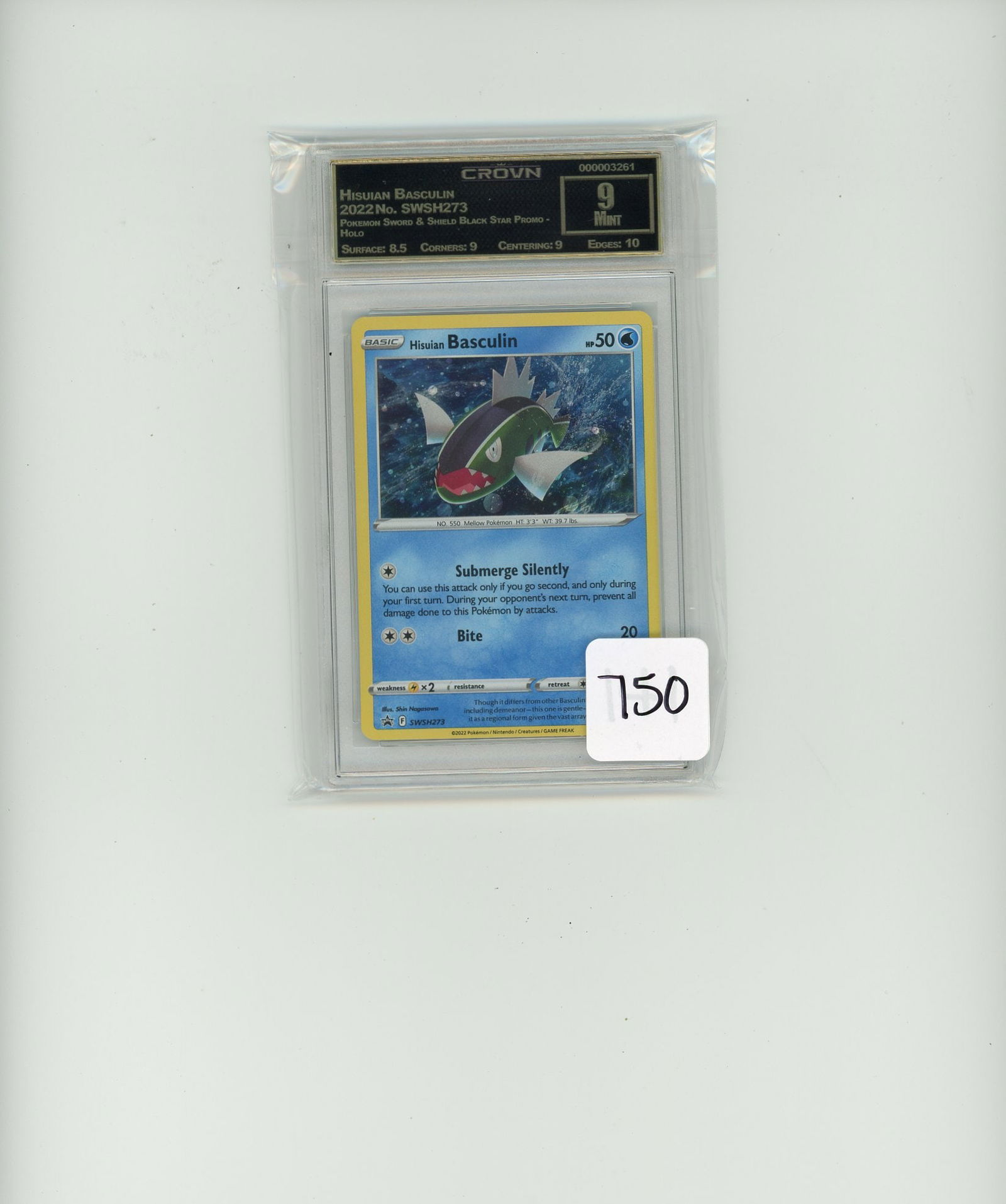 Hisuian Basculin - 2022 Pokemon Sword & Shield Black Star Promo - Holo CC&G Graded Mint 9 (1 of 1)