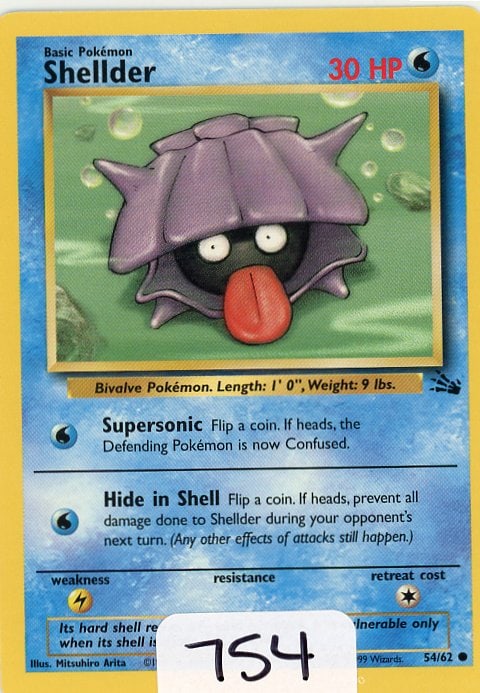 Shellder - 1999 Pokemon Fossil single: Shellder - 1999 Pokemon Fossil single