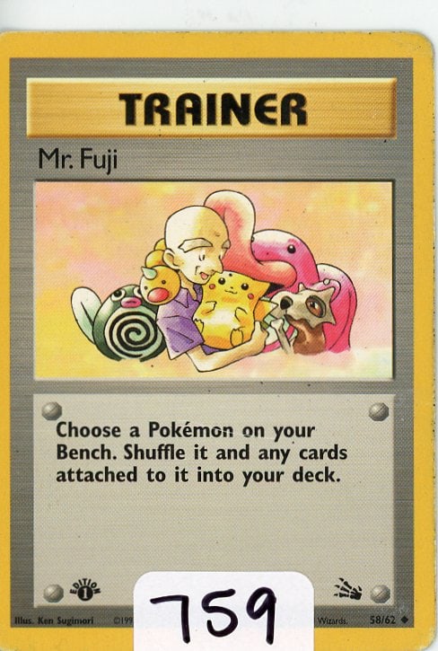 Mr. Fuji - 1999 Pokemon Fossil 1st Edition single: Mr. Fuji - 1999 Pokemon Fossil 1st Edition single