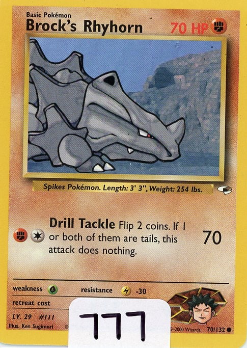 Brock's Rhyhorn - 2000 Pokemon Gym Heroes single: Brock's Rhyhorn - 2000 Pokemon Gym Heroes single
