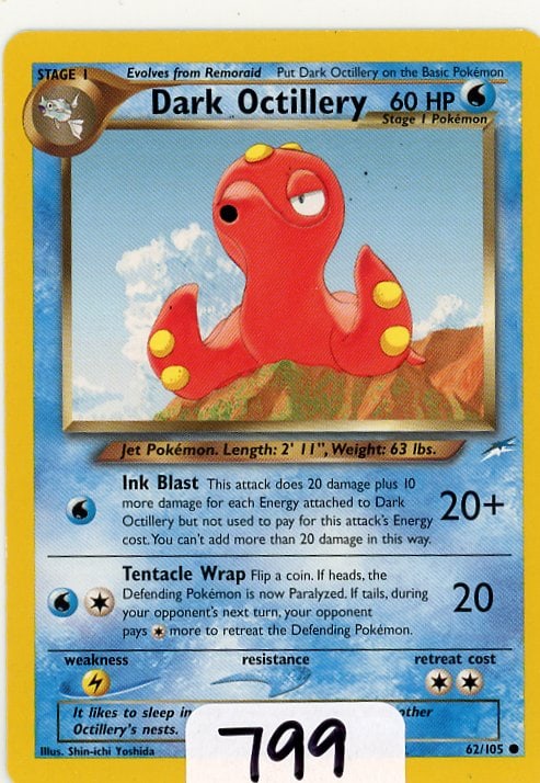 Dark Octillery - 2002 Pokemon Neo Destiny single: Dark Octillery - 2002 Pokemon Neo Destiny single
