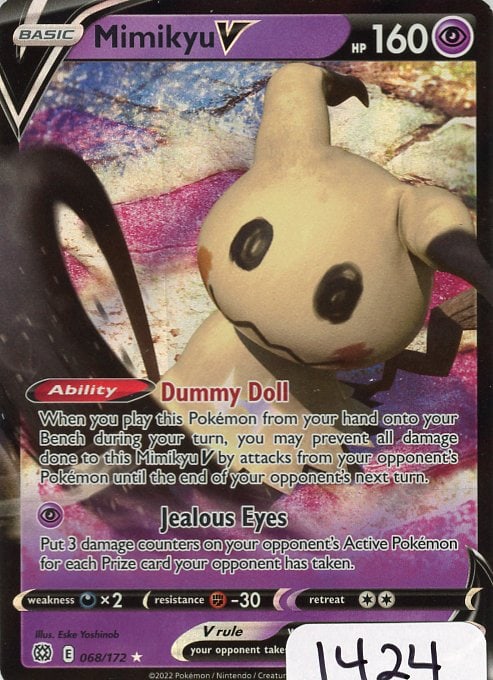 Mimikyu V - 2022 Pokemon Brilliant Stars single (1 of 1)