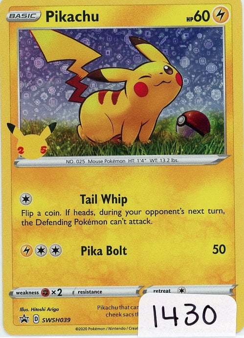 Pikachu - 2020 Pokemon Sword & Shield Black Star - Holo single (1 of 1)