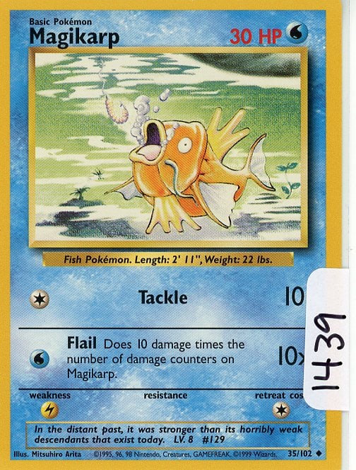 Magikarp - 1999 Pokemon Base Set single (1 of 1)