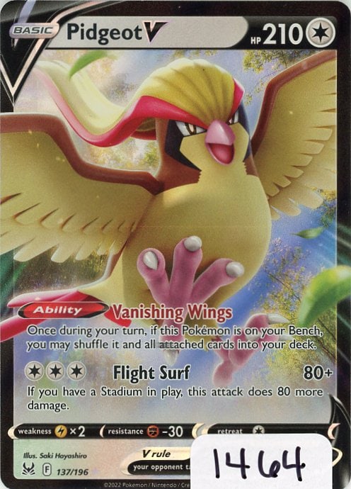 Pidgeot V - 2022 Pokemon Lost Origin single (1 of 1)
