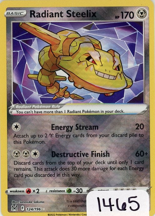 Radiant Steelix - 2022 Pokemon Lost Origin single (1 of 1)
