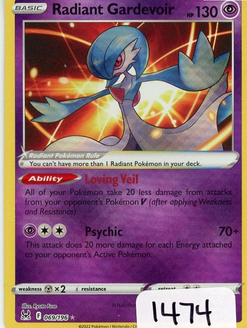 Radiant Gardevoir - 2022 Pokemon Lost Origin single (1 of 1)
