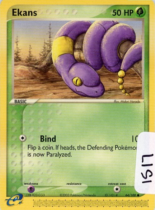 Ekans - 2003 Pokemon EX Sandstorm single (1 of 1)