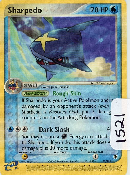 Sharpedo - 2003 Pokemon EX Ruby & Sapphire single (1 of 1)