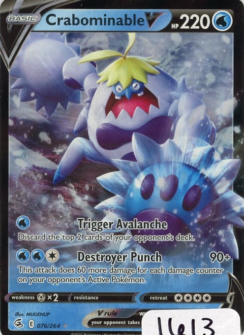 Crabominable V - 2021 Pokemon Fusion Strike single (1 of 1)