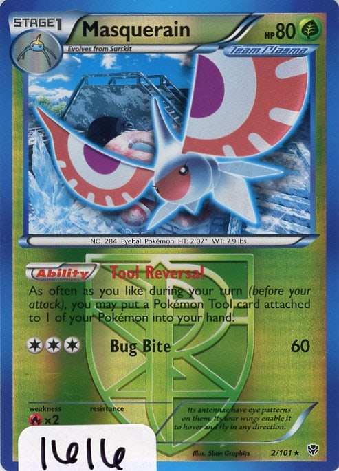 Masquerain - 2013 Pokemon Plasma Blast - Reverse Holo single: Masquerain - 2013 Pokemon Plasma Blast - Reverse Holo single
