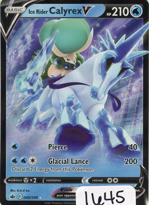 Ice Rider Calyrex V - 2021 Pokemon Chilling Reign single (1 of 1)