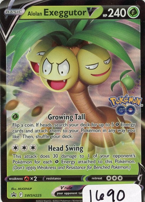 Alolan Exeggutor V - 2022 Pokemon GO Black Star Promo single (1 of 1)