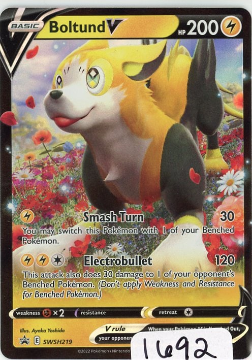Boltund V - 2022 Pokemon Sword & Shield Black Star Promo single (1 of 1)