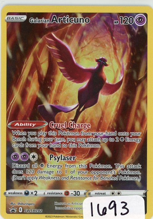 Galarian Articuno - 2023 Pokemon Sword & Shield Black Star Promo single (1 of 1)