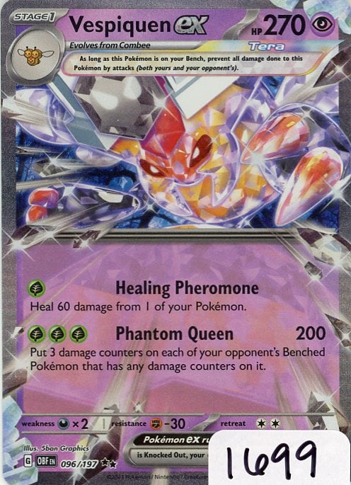 Vespiquen ex - 2023 Pokemon Obsidian Flames - Full Art single: Vespiquen ex - 2023 Pokemon Obsidian Flames - Full Art single