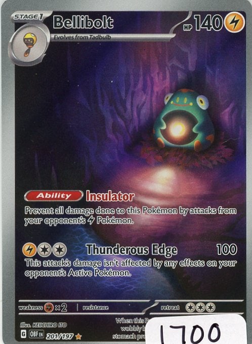 Bellibolt - 2023 Pokemon Obsidian Flames - Secret Rare single (1 of 1)