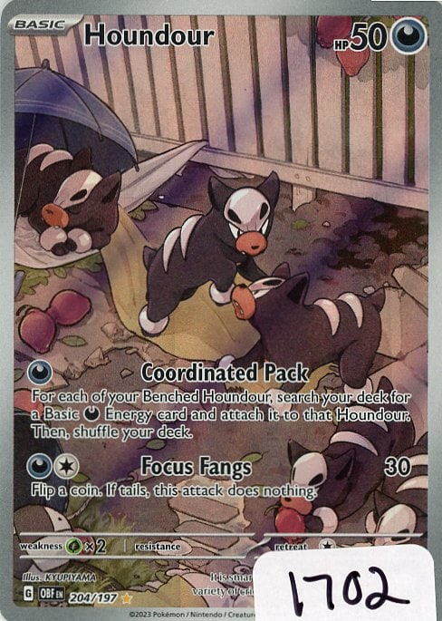 Houndour - 2023 Pokemon Obsidian Flames - Secret Rare single (1 of 1)