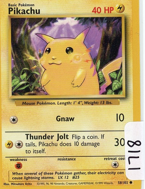 Pikachu - 1999 Pokemon Base Set single (1 of 1)