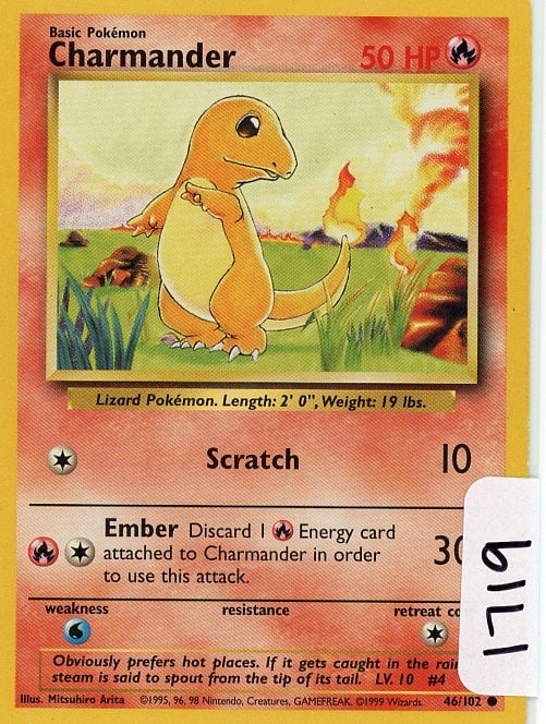 Charmander - 1999 Pokemon Base Set single (1 of 1)