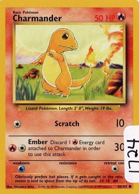 Charmander - 1999 Pokemon Base Set single (1 of 1)