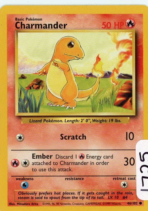 Charmander - 1999 Pokemon Base Set single (1 of 1)