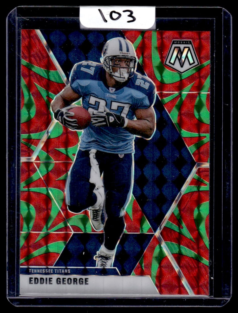 2020 Eddie George Panini Mosaic/Green Reactive Prizm: 2020 Eddie George Panini Mosaic/Green Reactive Prizm