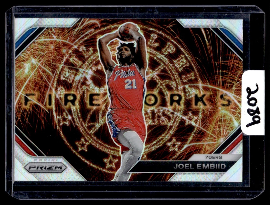 2023-24 Joel Emiid Panini Prizm Fireworks/Silver Prizm: 2023-24 Joel Emiid Panini Prizm Fireworks/Silver Prizm