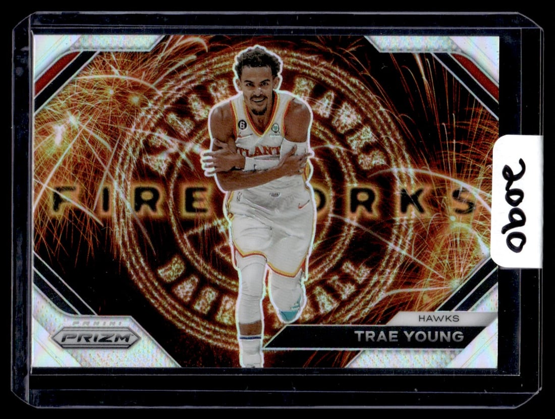 2023-24 Trae Young Panini Prizm Fireworks/Silver Prizm (1 of 1)