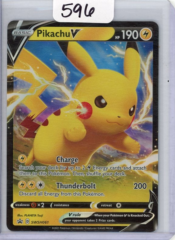 Pikachu V - 2021 Pokemon Sword & Shield Black Star Promo: Pikachu V - 2021 Pokemon Sword & Shield Black Star Promo