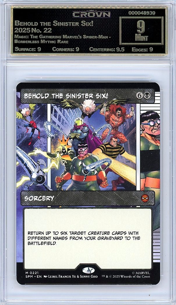 2025 Behold the Sinister Six! Magic: The Gatherin: Graded by Crown Grading. Grade: 9.00. Mint